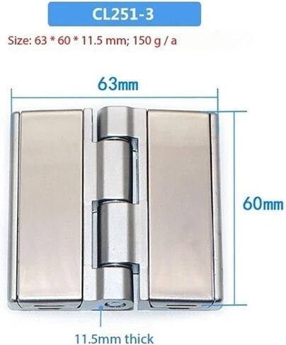 CL251-3 Bright Chrome Large Hinge Aluminum Profile Electrical Box Folding Flat Leaf 1Pcs in Kuwait