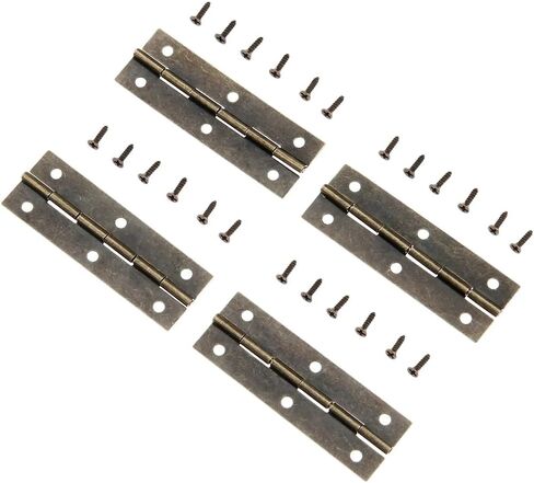 Cabinet Hinge 6 Holes Decor Furniture Box Door Jewelry Chest 60 * 20mm 4Pcs(Gold) in Kuwait