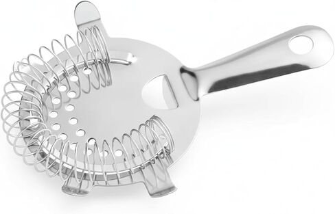 Hawthorne Strainer for Cocktails, Professional Bar Strainer with 4 Prong Design, Bartender Strainer for Shaker, Cocktail Shakers with Strainer, Dishwasher Safe in Kuwait