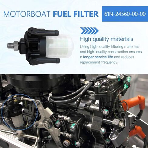 Upgraded 61N-24560-00 18-79910 5410-93401 Fuel Filter for Yamaha Outboard Motor 15HP 20HP 25HP 30HP 40HP 48HP 50HP 55HP 60HP 70HP 75HP 90HP 9.9HP for Yamaha 150 115 2 4 Stroke Marine Boat Fuel Filter in Kuwait