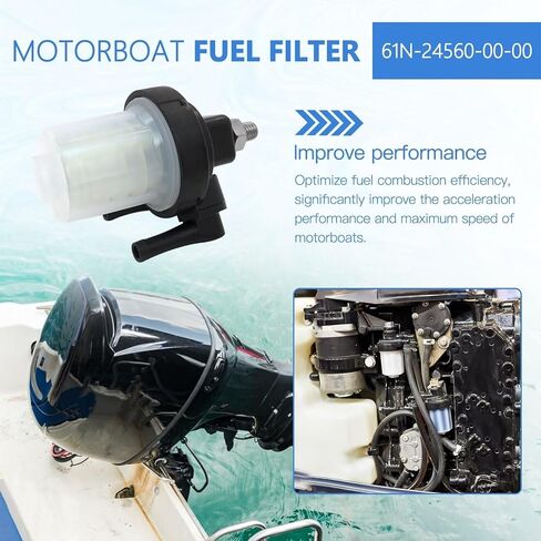 Upgraded 61N-24560-00 18-79910 5410-93401 Fuel Filter for Yamaha Outboard Motor 15HP 20HP 25HP 30HP 40HP 48HP 50HP 55HP 60HP 70HP 75HP 90HP 9.9HP for Yamaha 150 115 2 4 Stroke Marine Boat Fuel Filter in Kuwait
