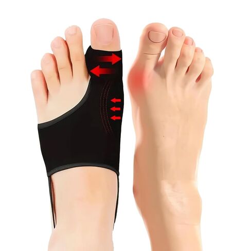 2 PCS Bunion Corrector for Women & Men, Big Toe Straightener with Adjustable Splint, Breathable Bunion Relief Sleeve & Toe Spacers, Comfortable Hammer Toe Corrector for Day Night Use in Kuwait