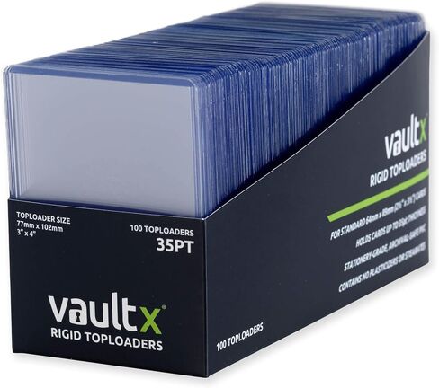 Vault X (400 Pack) - 200 Toploaders 35pt & 200 Penny Sleeves - 3" x 4" Rigid Card Holders + Soft Sleeves for Trading Cards in Kuwait