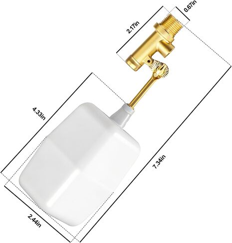 GASHER 3/8" Water Float Valve, 1PCS Water Level Controller for Water Troughs, Fountains, Water fountains, Water Tanks in Kuwait