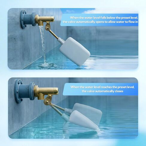 GASHER 3/8" Water Float Valve, 1PCS Water Level Controller for Water Troughs, Fountains, Water fountains, Water Tanks in Kuwait