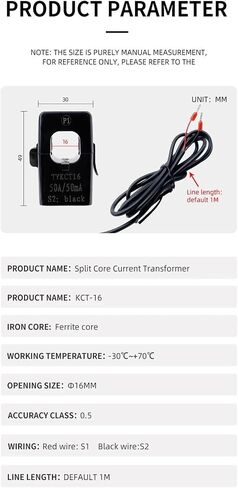 16mm Clamp On Current Transformer KCT16 Split Core Current Transformer 1000:1 2000:1(10A) in Kuwait