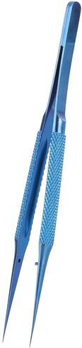 Straight Pointed Repair Tweezers, Anti Magnetic Grip Tool for Microscope Lab Ti Alloy Blue 0.15mm Fine Tip with Bending Protector 1 Piece in Kuwait