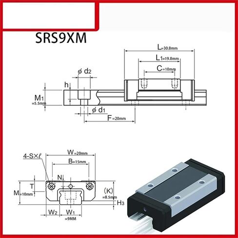 1pc Linear Block SRS9XM Linear Guide Slider in Kuwait