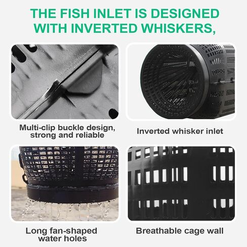 Turtle Traps for Ponds | Fish Trap | Fishing Net Cage for Shrimp Crab Traps | EEL River | Pinfish Trap Saltwater | Portable Lightweight Fish Bait T-raps with 6m Rope for Freshwater Saltwater in Saudi Arabia