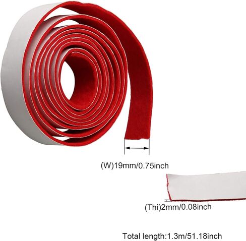 51.18x0.75inch Red and White Replacement Piano Spring Rail Felt for Piano Keyboard Maintenance Musical Instrument Parts in Kuwait