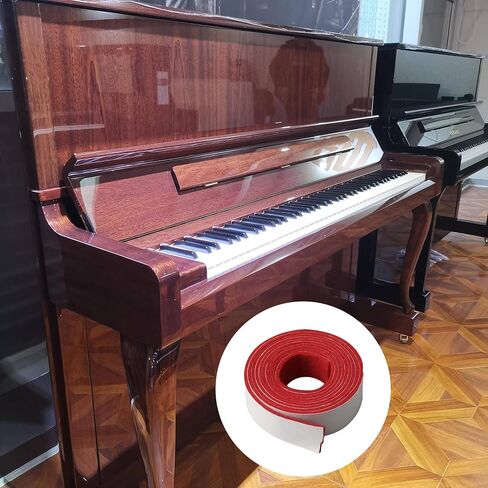 51.18x0.75inch Red and White Replacement Piano Spring Rail Felt for Piano Keyboard Maintenance Musical Instrument Parts in Kuwait
