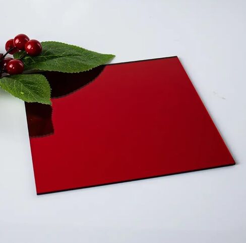 Set of 2 Red Acrylic Mirror Sheet,1/16" (1.5mm) Red Mirror Acrylic Plexiglass Plastic Sheet (Actual Size 11.875" x 11.875") in Kuwait