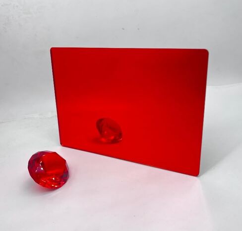 Set of 2 Red Acrylic Mirror Sheet,1/16" (1.5mm) Red Mirror Acrylic Plexiglass Plastic Sheet (Actual Size 11.875" x 11.875") in Kuwait