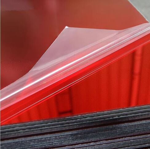 Set of 2 Red Acrylic Mirror Sheet,1/16" (1.5mm) Red Mirror Acrylic Plexiglass Plastic Sheet (Actual Size 11.875" x 11.875") in Kuwait