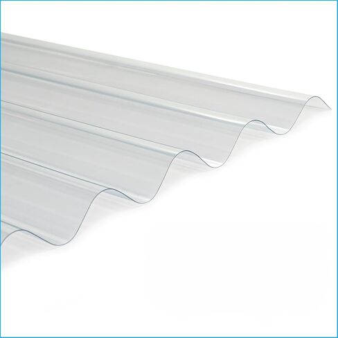 Clear Curved Polycarbonate Roofing Panels 21" W x 72" L, Set of 10, Corrugated Rainproof Roof Sheets for Deck, Patio, Carport & Under-Deck Coverage in Kuwait