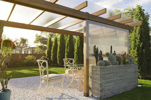 Clear Curved Polycarbonate Roofing Panels 21" W x 72" L, Set of 10, Corrugated Rainproof Roof Sheets for Deck, Patio, Carport & Under-Deck Coverage in Kuwait