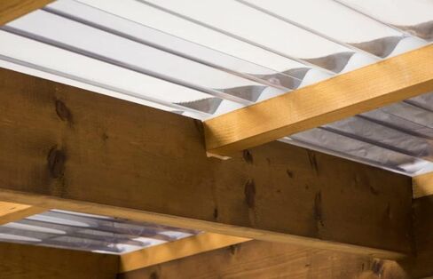 Clear Curved Polycarbonate Roofing Panels 21" W x 72" L, Set of 10, Corrugated Rainproof Roof Sheets for Deck, Patio, Carport & Under-Deck Coverage in Kuwait
