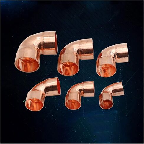 Pipe Fittings 1/4" 3/8" 1/2" 8 10 14 15 16mm Inner Diameter 99.9% Copper End Feeding Solder 90 Degree Elbow Pipe Installation Joint for Air Conditioning (Color : ID 16mm Wall 0.8mm) in Kuwait