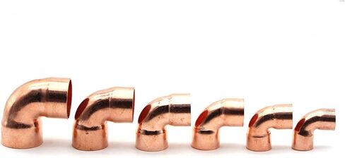 Pipe Fittings 1/4" 3/8" 1/2" 8 10 14 15 16mm Inner Diameter 99.9% Copper End Feeding Solder 90 Degree Elbow Pipe Installation Joint for Air Conditioning (Color : ID 16mm Wall 0.8mm) in Kuwait