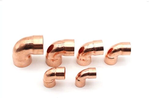 Pipe Fittings 1/4" 3/8" 1/2" 8 10 14 15 16mm Inner Diameter 99.9% Copper End Feeding Solder 90 Degree Elbow Pipe Installation Joint for Air Conditioning (Color : ID 16mm Wall 0.8mm) in Kuwait