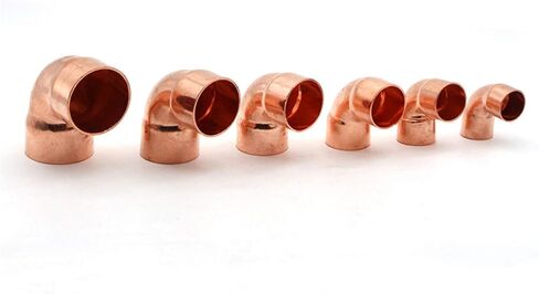 Pipe Fittings 1/4" 3/8" 1/2" 8 10 14 15 16mm Inner Diameter 99.9% Copper End Feeding Solder 90 Degree Elbow Pipe Installation Joint for Air Conditioning (Color : ID 16mm Wall 0.8mm) in Kuwait