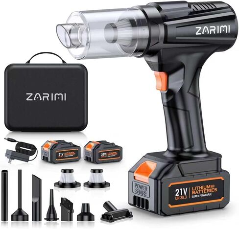 Handheld Cordless Vacuum Cleaner - 50000Pa High-Power Brushless Motor, Rechargeable Car Vacuum with 2 Batteries & Charger, 6-in-1 Portable Vacuum Cleaners for Home, Pet Hair, Keyboard, Black in Kuwait