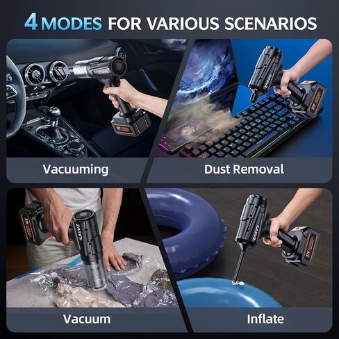 Handheld Cordless Vacuum Cleaner - 50000Pa High-Power Brushless Motor, Rechargeable Car Vacuum with 2 Batteries & Charger, 6-in-1 Portable Vacuum Cleaners for Home, Pet Hair, Keyboard, Black in Kuwait