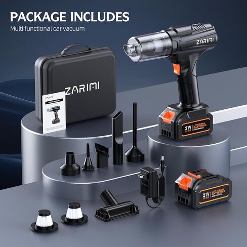 Handheld Cordless Vacuum Cleaner - 50000Pa High-Power Brushless Motor, Rechargeable Car Vacuum with 2 Batteries & Charger, 6-in-1 Portable Vacuum Cleaners for Home, Pet Hair, Keyboard, Black in Kuwait