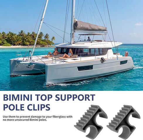 Treela 4 Pcs Bimini Top Support Pole Clips Holder Top Rod Clip Brackets Hardware - Durable Plastic, Corrosion & UV Resistant, Ideal for Boats, Yachts & Kayaks in Kuwait