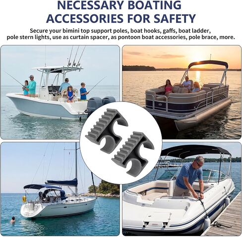 Treela 4 Pcs Bimini Top Support Pole Clips Holder Top Rod Clip Brackets Hardware - Durable Plastic, Corrosion & UV Resistant, Ideal for Boats, Yachts & Kayaks in Kuwait