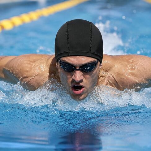 Elastic Swim Caps for Man Women Pure Color Swimming Pool Cap Bathing Caps in Kuwait