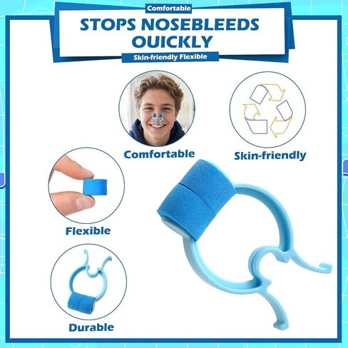 Hoteam 130 Pcs Nose Bleed Stoppers Include 30 Stop Nosebleeds Epistaxis Clips and 100 Nose Bleed Stopper Plugs for Accidental Emergency Condition in Kuwait