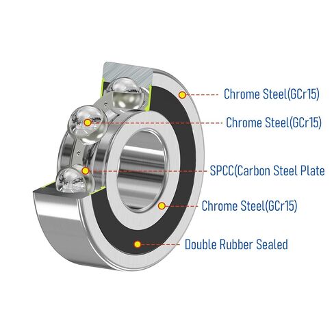 6703-2RS 2 PCS Deep Groove Ball Bearing 17×23×4mm Double Black Rubber Sealed Ball Bearing Chrome Steel P0 Z2 Bearing for Industrial Machine,Power Tools in Kuwait
