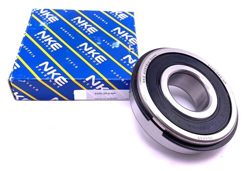 NKE 6305 2RS NR Ball Bearing, Rubber Sealed + Snap Ring 25x62x17 mm in Kuwait