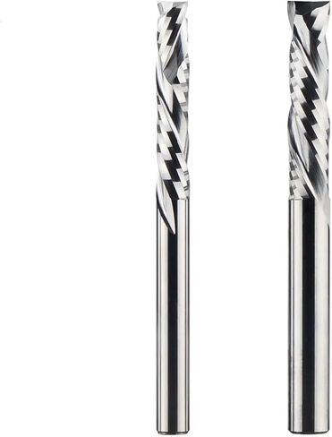 2pcs Carbide Compression Router Bit Up and Down End Mills 3.175-12mm Shank CNC Milling Cutter Two Flute Spiral Bits for Wood 3D Carving(3.175x15x38L) in Kuwait