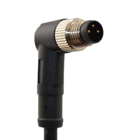 10pcs 90 Degree M8 Connector Waterproof Right Angle A Coding 3 Pin Male Plug with 1M 26AWG PVC Cable in Kuwait