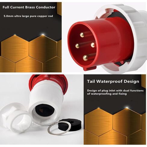 Waterproof White Industrial Connector Plug 4Pin 125A 380V-415V 3P+E IP67 in Kuwait