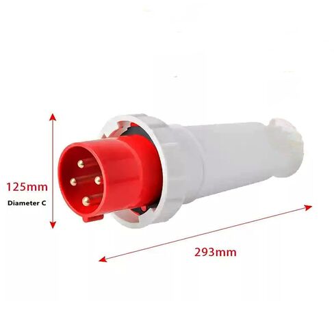 Waterproof White Industrial Connector Plug 4Pin 125A 380V-415V 3P+E IP67 in Kuwait