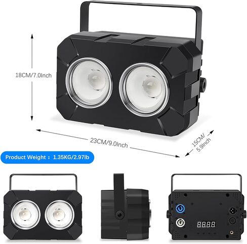Telbum LED Stage Lights 2 Pack - 120W RGBW 4in1 Stage Wash Light، COB Par Light - التحكم DMX - مصابيح الصوت المنشط لأحداث الزفاف والحفلات الموسيقية والكنيسة ومسرح النادي وبار الحفلات in Kuwait