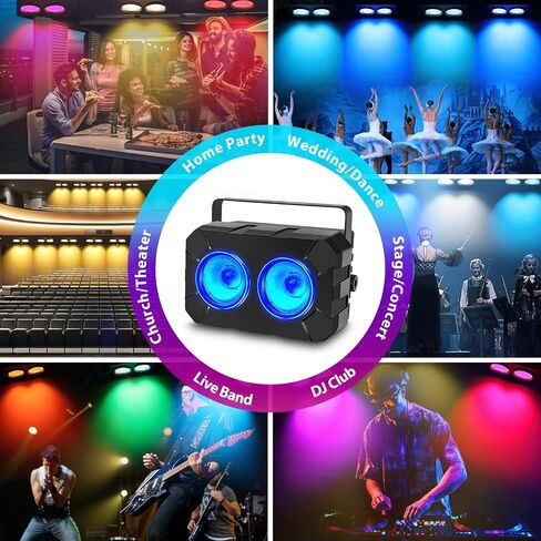 Telbum LED Stage Lights 2 Pack - 120W RGBW 4in1 Stage Wash Light، COB Par Light - التحكم DMX - مصابيح الصوت المنشط لأحداث الزفاف والحفلات الموسيقية والكنيسة ومسرح النادي وبار الحفلات in Kuwait