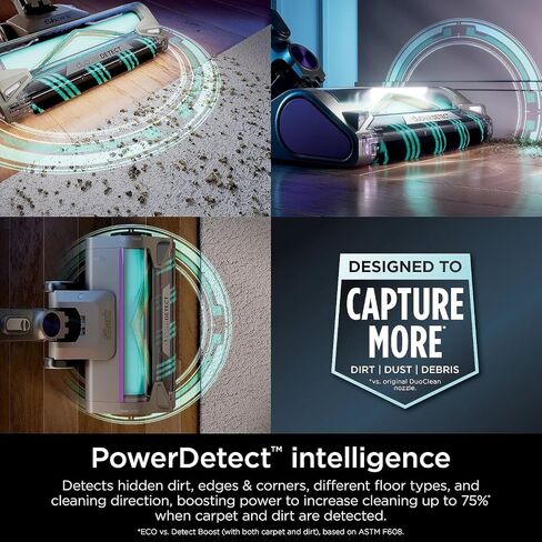 مكنسة كهربائية لاسلكية من Shark مع فلتر HEPA، PowerDetect نظيفة وفارغة، شفط قوي، نظام التفريغ التلقائي، التقاط شعر الحيوانات الأليفة، السجاد والأرضيات الصلبة، أرجواني/ذهبي (متجدد) in Kuwait