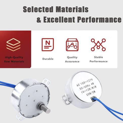 1 Piece 4 Sizes AC 100V-127V 4W 50/60Hz Synchronous Motor (10-12RPM) in Kuwait