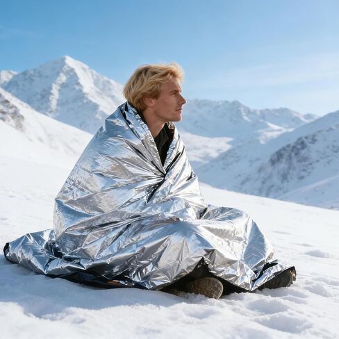 62×82 Inch Emergency Mylar Thermal Blankets,Space Blanket Survival kit Camping Blanket, Perfect for Outdoors, Hiking, Survival, Bug Out Bag,Marathons or First Aid in Kuwait