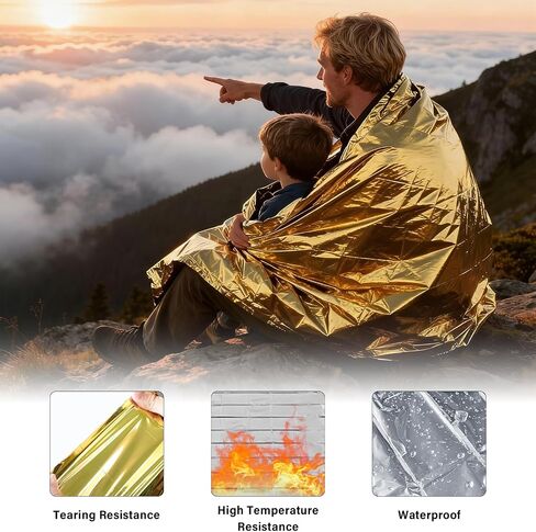 62×82 Inch Emergency Mylar Thermal Blankets,Space Blanket Survival kit Camping Blanket, Perfect for Outdoors, Hiking, Survival, Bug Out Bag,Marathons or First Aid in Kuwait