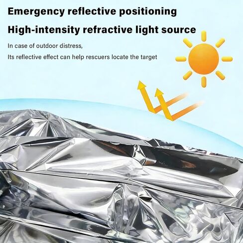 62×82 Inch Emergency Mylar Thermal Blankets,Space Blanket Survival kit Camping Blanket, Perfect for Outdoors, Hiking, Survival, Bug Out Bag,Marathons or First Aid in Kuwait