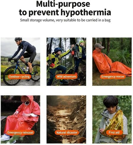 62×82 Inch Emergency Mylar Thermal Blankets,Space Blanket Survival kit Camping Blanket, Perfect for Outdoors, Hiking, Survival, Bug Out Bag,Marathons or First Aid in Kuwait
