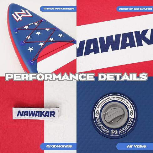 FunWater Nawakar قابل للنفخ SUP 11'x33 x6 لوح مجداف واقف مع تصميم ذيل السنونو، في كل مكان للبالغين / الشباب، لوح تجديف واسع وثابت مع ملحقات كاملة in Kuwait