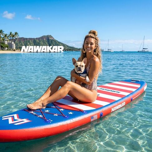 FunWater Nawakar قابل للنفخ SUP 11'x33 x6 لوح مجداف واقف مع تصميم ذيل السنونو، في كل مكان للبالغين / الشباب، لوح تجديف واسع وثابت مع ملحقات كاملة in Kuwait
