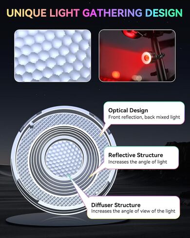 ONVIAN Colorful Bike Tail Light with Turn Signals, USB Rechargeable Bike Brake Light with Wireless Remote, 15 Light Modes 7 Colors Waterproof Cycling Safety Light for Adults Kids Road Mountain in Kuwait