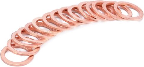 Zkenshan-washers M10 النحاس غسالة مسطحة حلقة الختم مجموعة طوقا للدراجات النارية دراجة سيارة الفرامل خط بانجو بولت سحق غسالات، 15 قطعة، مقاومة جيدة للتآكل in Kuwait
